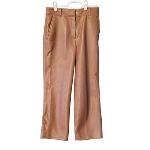 Babaton (Aritzia) caramel brown vegan leather cropped pants - 4.   80